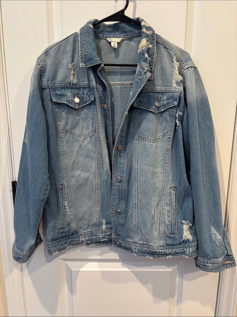 Cato Light Blue Distressed Denim Jacket